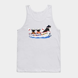 Nautical Preppy Dogs - Black Lab Tank Top